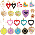 Trendy Colourful Enamel Dripping Oil Love Heart Charm PendantCute Cat Paw Round Mix Jewelry Necklace Accessories Supplies L28
