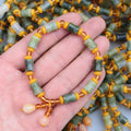 YL Live Streaming Golden Silk Beaded Jade Bracelet Gobi Colorful Peach Blossom Brew Single Circle Women's