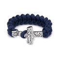Handmade Paracord Rope Bracelet for Men Stainless Steel Viking Nordic Thor Hammer Charm Outdoors Survival Fashion Jewelry