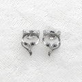 Sterling Silver 7*9mm Semi Mount Stud Earrings Empty Support Blank Claws Setting S925 Base Without Center Stone for DIY Inlay