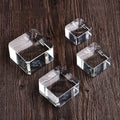 Clear Crystal Base Square Shape Glass Crystal Ball Display Pedestal Base  Wholesale