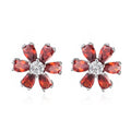 Fashionable Classic Plated Brass Stud Earrings Girls' Ruby Wedding Gift for Party Engagement Anniversary-Stylish Wedding Jewelry