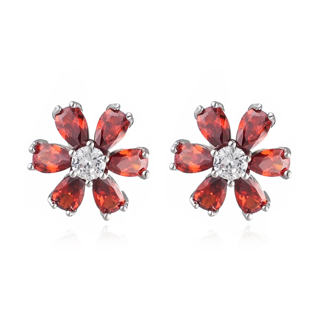 Fashionable Classic Plated Brass Stud Earrings Girls' Ruby Wedding Gift for Party Engagement Anniversary-Stylish Wedding Jewelry