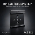 Aluminum Practical Din Rail Fixed Clamp Fasten Clip Steel Enclosure Din Rail Mount Clip Black 45wide