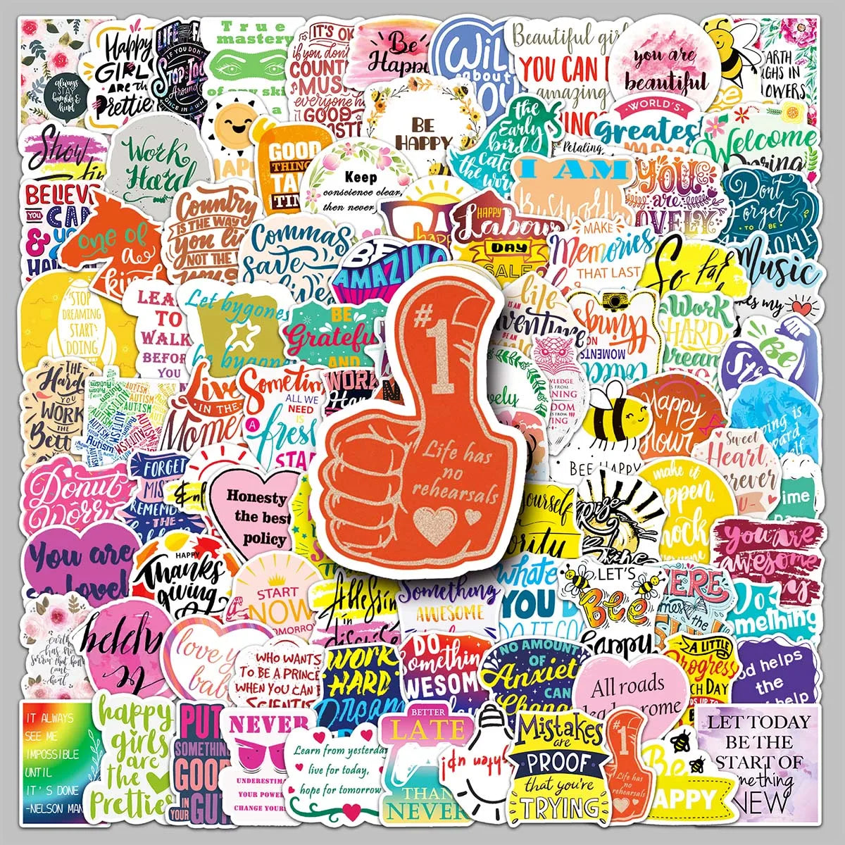 100PCSFactory Wholesale Cheap Personality Decorative Inspirational English Sentences Stickers Guitar Amp Closet Stickers
