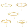 Tiny Cross Bracelet 14K Gold Plated Silver Chain Bracelets Adjustable Layered Satellite Beads Bracelets for Women