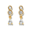 Milskye Party Fashion Jewelry 18k Gold Plated 925 Silver Crystal Teardrop Earrings