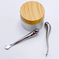 8.5CM Long Facial Cream Scoop Spatula Cosmetic Spoon Customized Rotating Metal Cosmetic Spatula