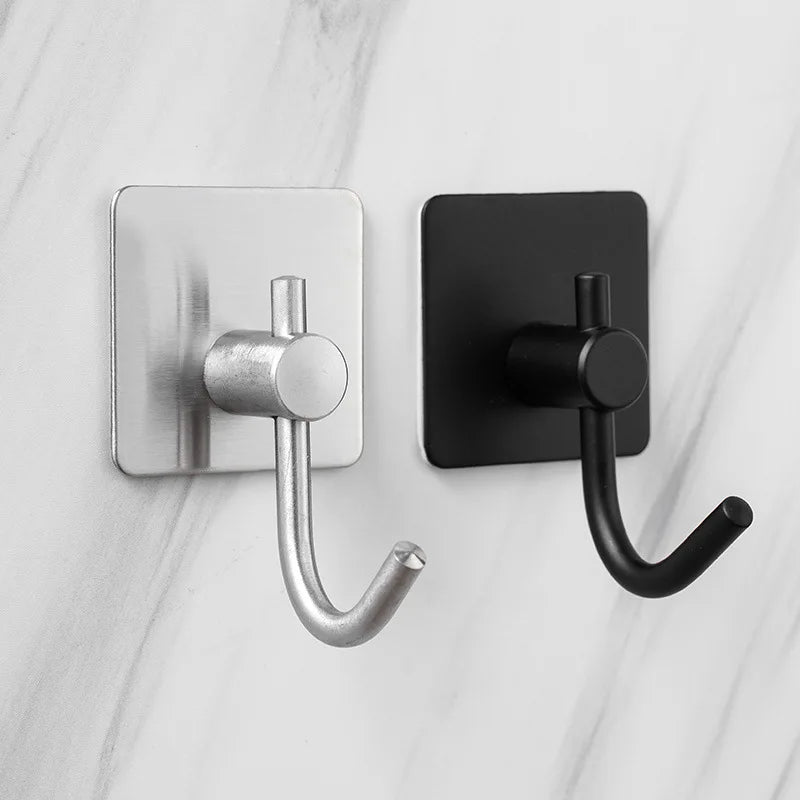 Hot Sale Multipurpose  Self-Adhesive  Bathroom Wardrobe Bathroom Wall Organisation 304 Stainless Steel Towel Wall Hook