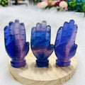 Natural Buddha Hand Shape Carved Healing Gemstone Fluorite Crystal Hamsa Hand Carving Crafts for Decoration