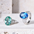 A4008 Abiding Fine Jewelry Wholesale Lab Green Spinel Rhodium Plated 925 Silver Direct Factory Girls Rings