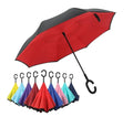 2025 Custom Logo Reverse Fiberglass Car Umbrella Inverted C-Shape Handle Modern Design Manual Control Promotion