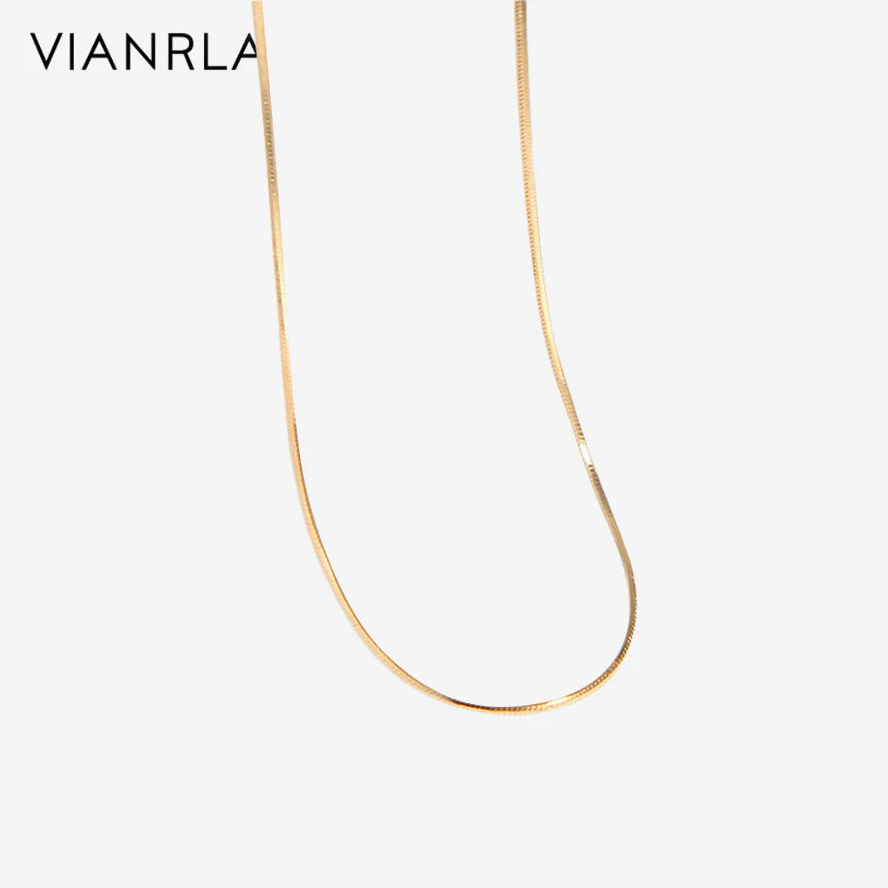 VIANRLA Jewelry Necklace Rope Snake Chain 925 Sterling Silver 18k Gold Chain Dainty Jewelry