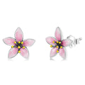 Hot Deals 925 Sterling Silver Pink Cherry Blossom Small Cute Stud Earrings for Women Fashion Party Jewelry SCE1273