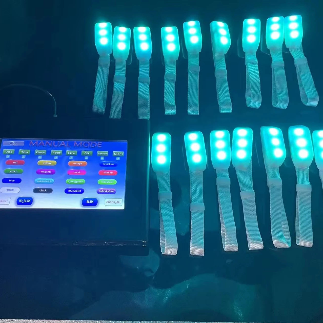 USB Rechargeable RGB LED Wristbands with Remote Control RFID Access Bracelets for Concerts Graduation & Valentine's Day