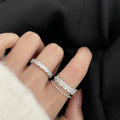 Luxurious Double-Layer Zirconia Stacking Rings for Women - Ins Fashion High-End Aesthetics Niche Design Exquisite Open Rings