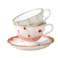 Top Selling 2023 European Style Ceramic Coffee Cup and Saucer Set Household Underglaze Colour Ink Mug Tea Cup Set