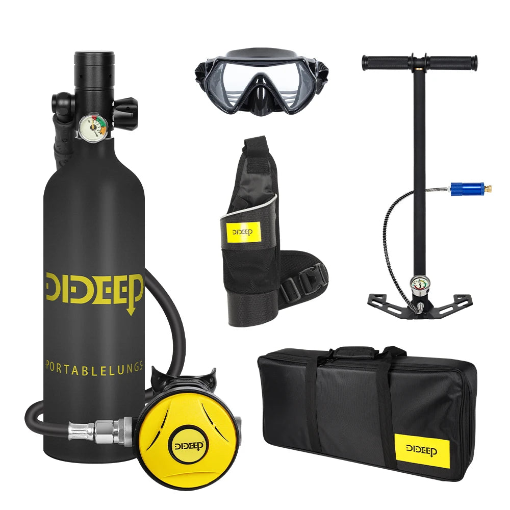 DIDEEP X4000PRO 2026 EU Warehouse Small 1L High Pressure Aluminium Scuba Diving Air Lung Tank CE Certified for 15-20 Dives