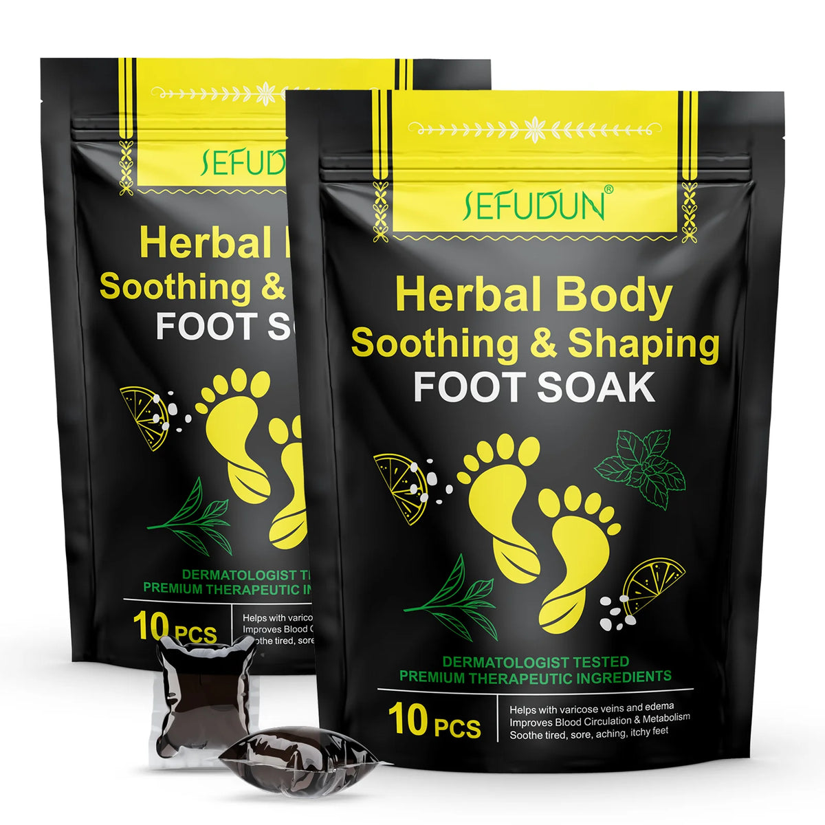SEFUDUN Best Foot Care Soaking Beads Natural Herbal Liquid Spa Foot Soak for Body Shaping Pedicure Cares