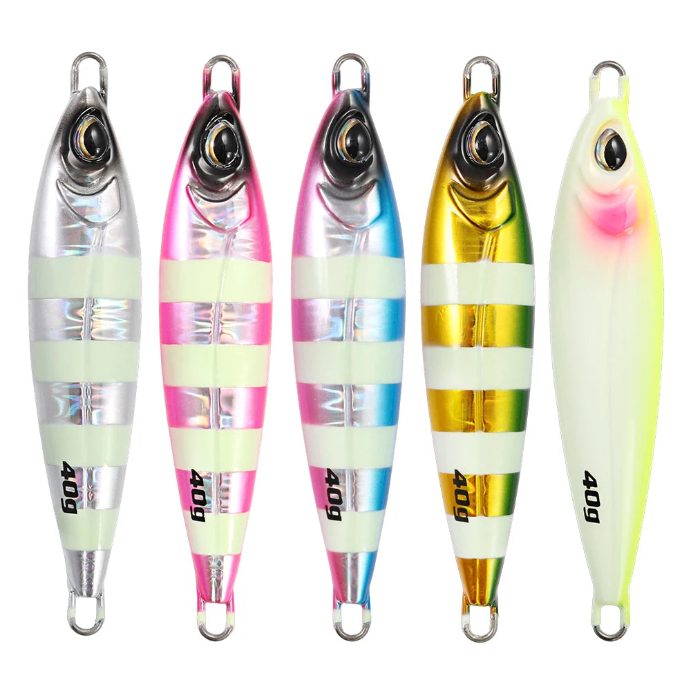 Jigging Pro 18g 28g 40g 60g 80g Light Casting Slow Pitch Jig Metal Jigging Saltwater Fishing Lures