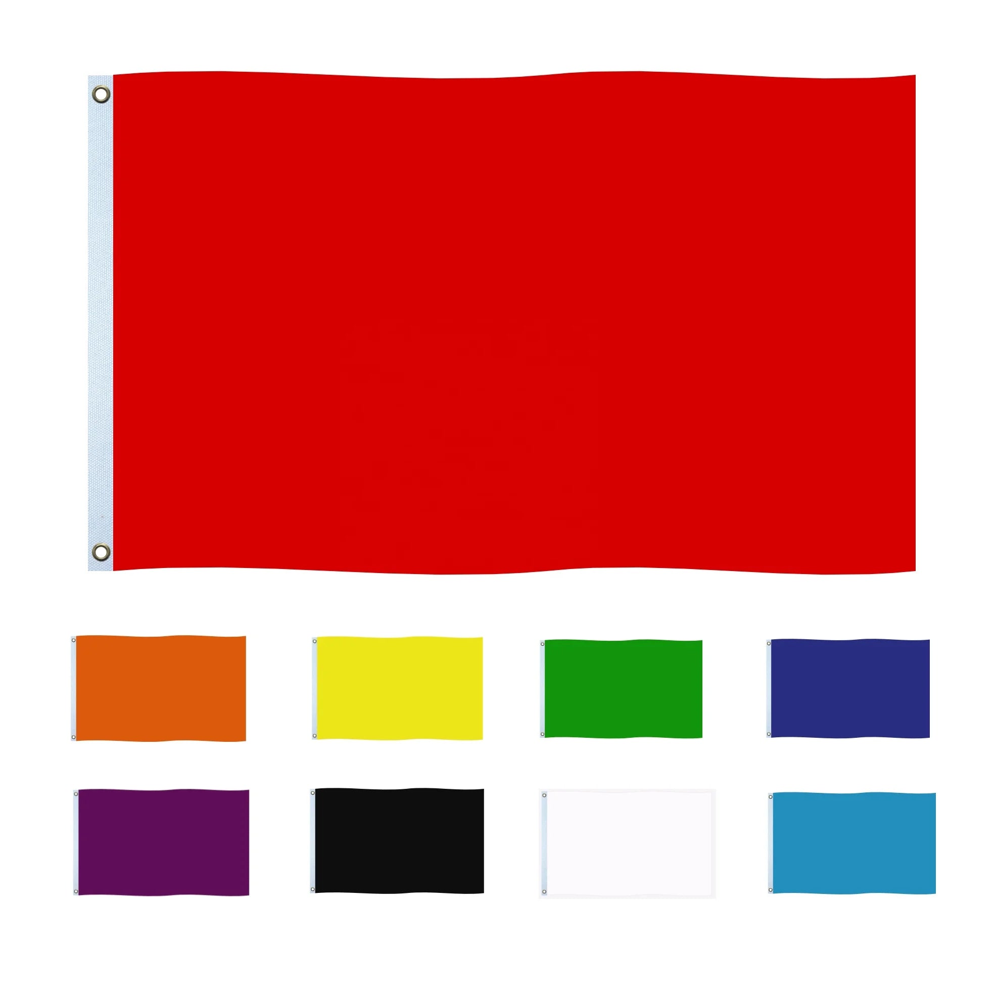 Ready to Ship 75D Polyester Lightweight 3X5FTS Colorful Solid Red Banner Flag with Eyelets for Hanging Silk Screen Printed