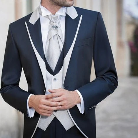 Colorful Mens Suit 3 Pieces Shawl Lapel Costume Homme Groomsmen Wedding Suits Groom Tuxedos Terno Masculino (Jacket+Vest+Pants)