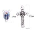 60pcs Rosary Cross and Center Medal with Alloy Crucifix Cross Pendants and Oval Chandelier for Rosary Holy Bead