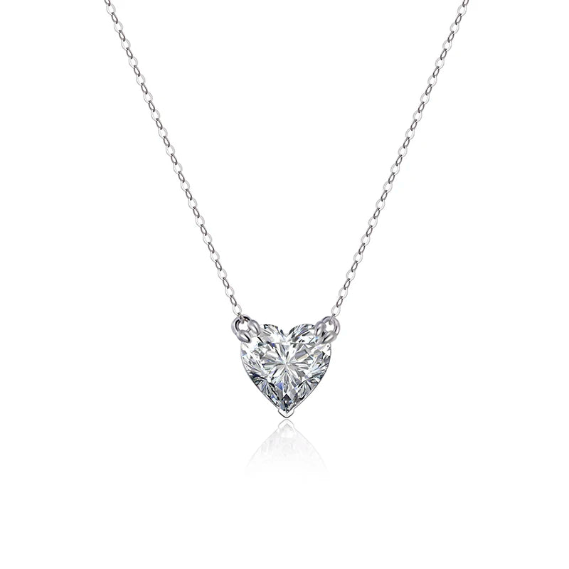 Messi Gems MSN-621 1carat D VVS2 Heart Shape Women Fashion 9K Gold Lab Diamond Necklace
