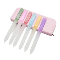 Hot Selling Pink Nail File Buffer Crystal Glass Nail File With PU Bag