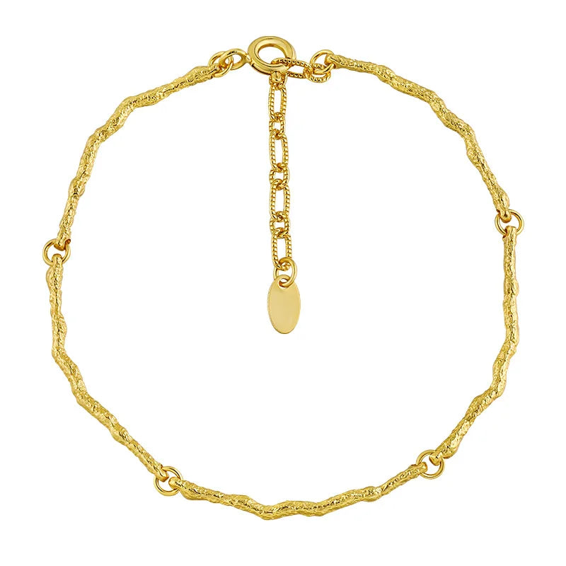 Melynn lava Design Tree Branch Fashion Bracelet 925 Sterling Silver Trendy Fine Jewelry 18k Gold Bracelets for Women