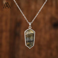 Minimalist Designer Gems Necklace for Men New Natural Stone Pendant on Silver-Plated Link Chain for Wedding Other Occasions
