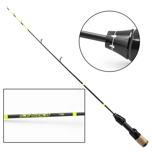 0.58M Ice Fishing Spinning Rod  Ice Fishing Pole with Carbon Fiber Constructions Sensitive Tip
