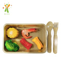 Leak Proof Rice Husk Food Storage Containers Bento Lunch Box With Leakproof Silicone Lids