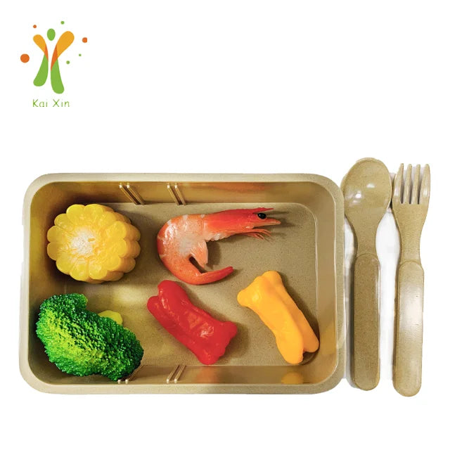 Leak Proof Rice Husk Food Storage Containers Bento Lunch Box With Leakproof Silicone Lids