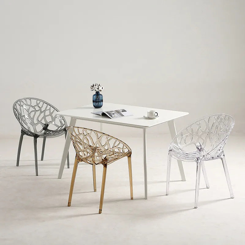 Modern Italian Resin Banquet Chair Hotel Furniture Armless Design PP Transparent Stackable for Wedding Home Office Living Room