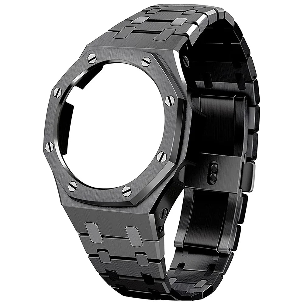 Hot Sales Metal Modification Kit Watch case Silicone Strap Black GA2100 Mod Kit Stainless Steel for Gshock Kit  GA2100 GA2110
