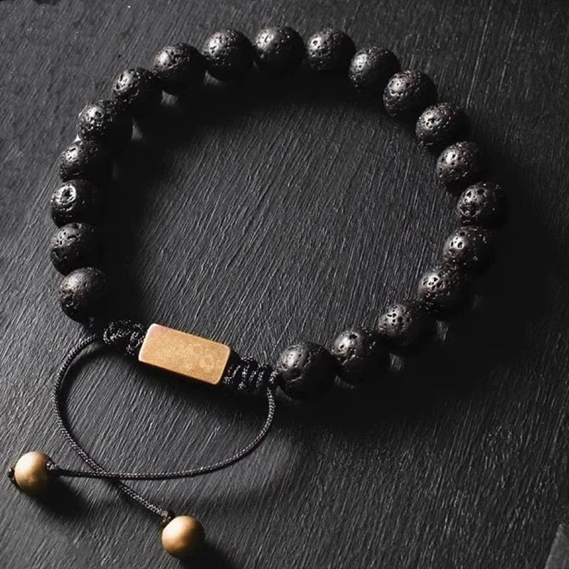 New Braided Metal Square Bead Bracelet Natural Stone Beads Men Natural Tiger Eye Stone Yoga Bracelets Bangle