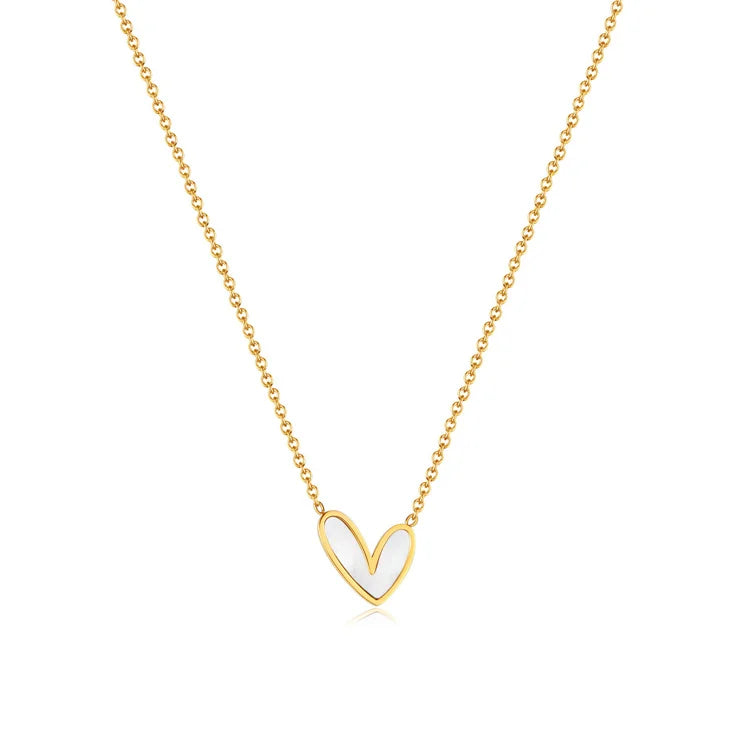 Minimalist Jewelry Cute Necklace Stainless Steel Shell Heart Charm Necklace