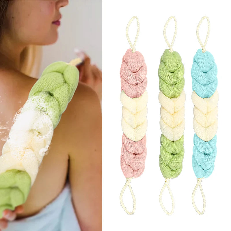 New Ideas Bath Loofah Sponge Back Bath Accessories Cleaning Tool Scrubber Soft Mesh Body Wash Long Exfoliating Shower Brushes