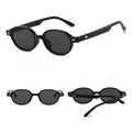 DL Retro Oval Small Frame Unisex Sunglasses with Gradient Acrylic Lenses Gray % UV Protection