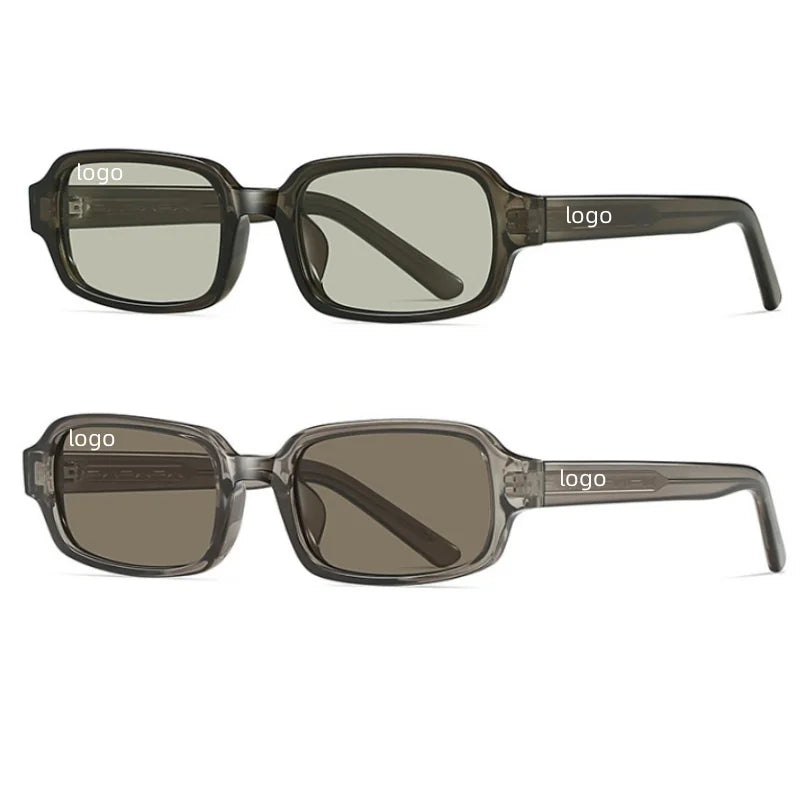 Custom Logo Dark Gray CP Temple 3+2 Hinges Rectangle Sunglasses Square Thick Sunglasses UV400 Protection Dafas De Sol