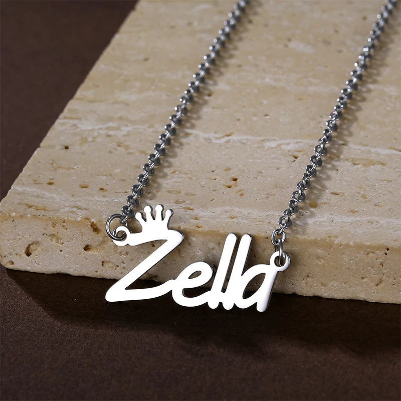 New Stainless Steel Name Necklace Women's European American Jewelry Sets English Words Necklace Personality Letter Collar Zodiac