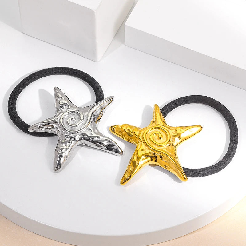 JUSNOVA Stainless Steel Flower Hair Ties European and American Style Kids' Hair Accessories Wholesale for Women and Children
