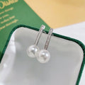 E2197 9-10mm DIY Natural Freshwater Pearl Charm Earrings Mounting Accessory 925 Sterling Silver Gold Plated  Jewelry for Women