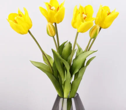 Wholesale 3 Flowers Home Decor Wedding  Decoration Artificial Soft Glue Tulip