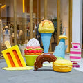 1:1 Customized Resin Fiberglass Giant Ice Cream Cone Donuts Popsicle Props Statue Display for Sale