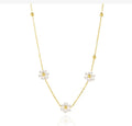 Dainty Gold Plated Pearl Beaded Chocker Bracelet Necklace Simple Elegant Stainless Steel Daisy Flower Necklace to My Daughter