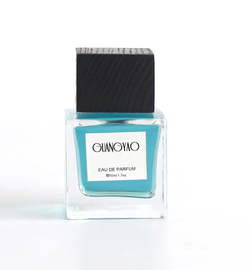 Factory Wholesale Customized 50ml square Transparent Empty Glass Perfume Spray Bottle square Black Wooden Lid Gift Box Packaging