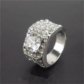Fashion 18K White Gold Band Engagement Wedding Men Women Ring Jewelry Gift Size 5-12