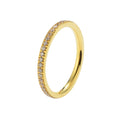 Luxury 18K Gold Plated Eternity Band Ring Fashionable CZ Zircon Gemstone Engagement Wedding Rings for Women